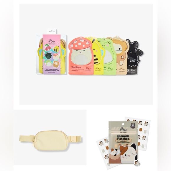 TONYMOLY Squishmallows Cam Blemish Patches, Self Care Sheet Masks & Fanny Pack - Picture 1 of 17